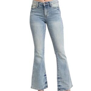Judy Blue Flare Fit Mid Rise Med Blue Denim Jeans 14W JB88655MD NWT